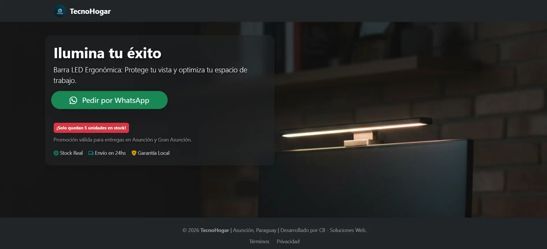 TecnoHogar - Landing page de venta directa con WhatsApp